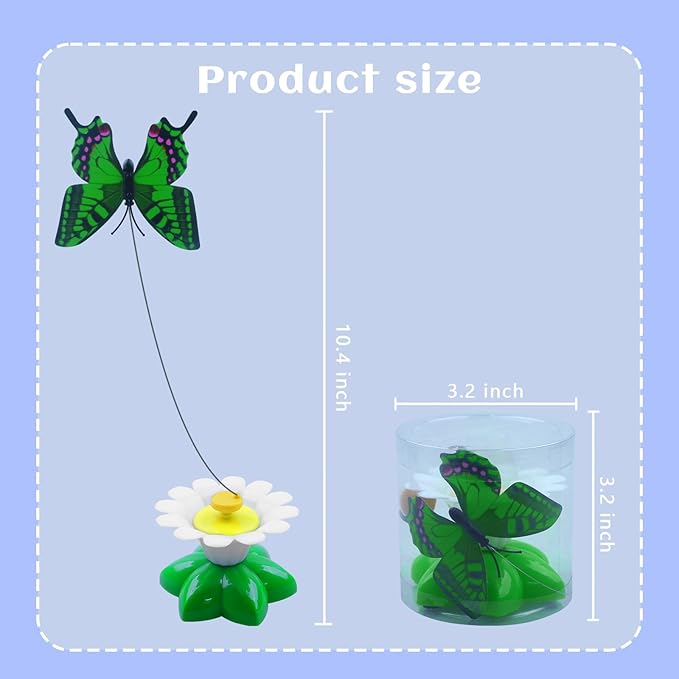 Yisquar Electric Bird &amp; Butterfly Teasing Cat Toy 2PCS Interactive Bird Toy for Cats Interactive Cat Toys Automatic Electric Butterfly 360°Rotating Kitten Toys Fun Flying Birds Cats Play Chase