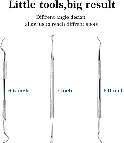 Hotop 3 Pieces Dog Dental Tooth Scaler and Scraper Stainless Double Headed Tarter Removing Tool Scraper Pet Teeth Cleaning Tools for Dog and Cat (Silver)