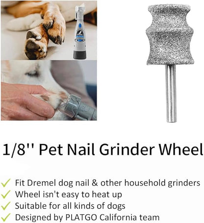 Diamond Dog Nail Grinder for Dremel, Diamond Nail Drill Bits for Dogs&amp;Pets Nail Care, 1/8&