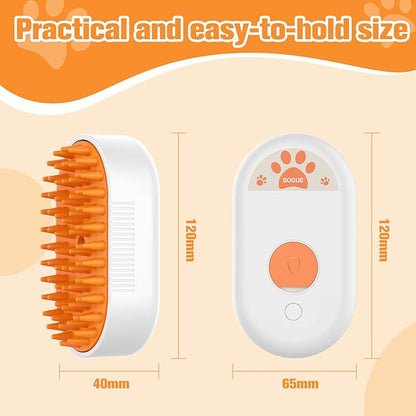 Cat Steam Brush for Shedding,3 in1 Cats Water Spary Comb,Rechargeable Steamy Cat Brush,Spritz Defur Comb for Cats,Silicone Pets Steamer Brushes for Massage,Grooming,Removing Loose Hair Yellowish&amp;White