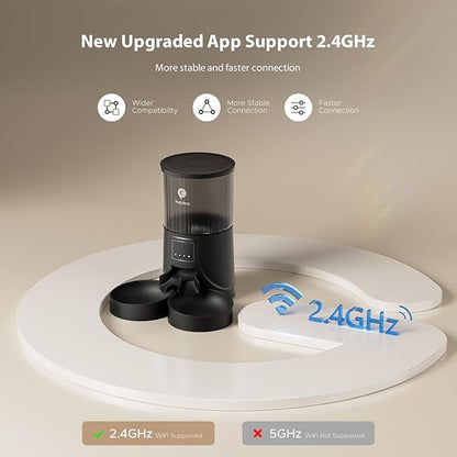 Automatic Cat Feeder for 2 Cats: 2.4Ghz WiFi Smart APP Remote Control- Timer Food Dispenser 1-10 Meals Per Day- Auto Pet Feeder for Cats and Small Dog Indoor- Detachable Clean&amp; Dual Power