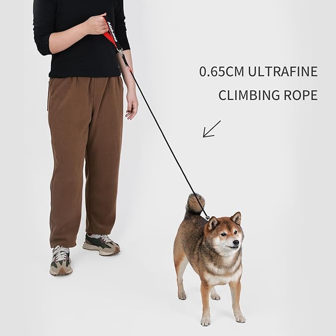 Dog Anti-Slip Leash 5FT with Metal Stopper - Durable No-Pull Training Lead for Small, Medium &amp; Large Dogs - Comfortable Handle Nylon Rope, Tangle-Free Pet Walking Leash (Black, 5.6FT)