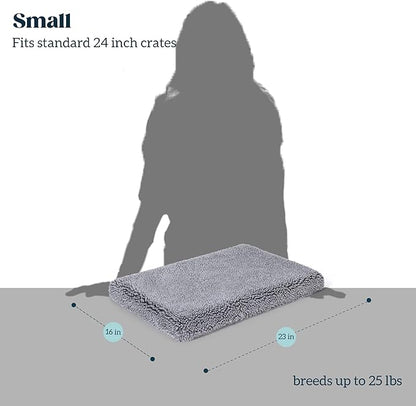 Stoutwool 4" Indestructible Dog Bed - Orthopedic Chew Proof Dog Crate Pad - Fluffy Kennel Mat for Aggressive Chewers - Ideal for Small Breeds &amp; Fits 24-Inch Crate - 23"x16", Charcoal