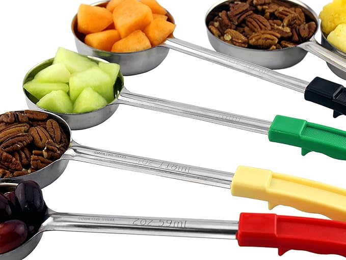 Darware Portion Control Serving Spoons (6-Piece Ladle Set); w 1/4 Cup, 1/2 Cup, 3/4 Cup &amp; 1 Cup (2, 4, 6, 8 oz) &amp; 1/2 &amp; 1 Cup Utensils/Spoodles