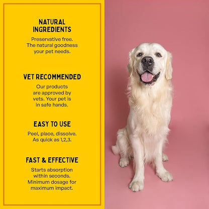 Fresh Breath Oral Strips for Dogs &amp; Cats | Natural Spearmint &amp; Thymol for Easy and Convenient, All-Natural Oral Care (30 Oral Dissolving Strips)