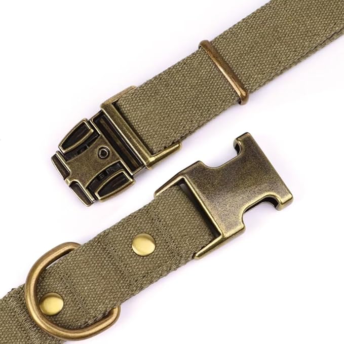 PET ARTIST Dog Collar for Large Dogs, Soft Padded Premium Nylon Dog Collar with Quick Release Metal Buckle, Durable &amp; Adjustable Pet Collars for Boy Gifts, Green, L (Fit 15-22")