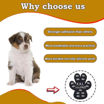 Dog Paw Protector Anti-Slip Grips to Keeps Dogs from Slipping On Hardwood Floors,Disposable Self Adhesive Resistant Dog Shoes Booties Socks Replacement L 24 Pieces