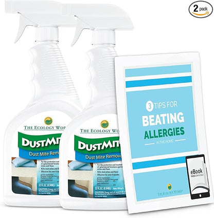 DustmiteX Dust Mite Spray - Dust Mites Remover + Flea Killer for Allergy &amp; Asthma Relief for Cleaning in Home, Bed, Pet Bedding, &amp; Furniture, Anti Allergen Dust Mites Killer