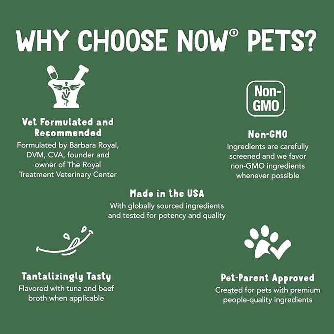NOW Pet Health, Joint Support Supplement, Formulated for Cats &amp; Dogs, NASC Certified, 90 Chewable Tablets