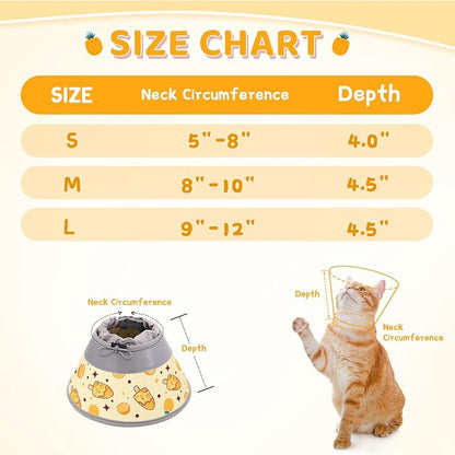 Cat Cone Collar Soft to Stop Licking, Adjustable, Foldable Lightweight Kitten Cones After Surgery Recovery for Cats &amp; Kittens, Cat Cone Alternative (Orange, M)