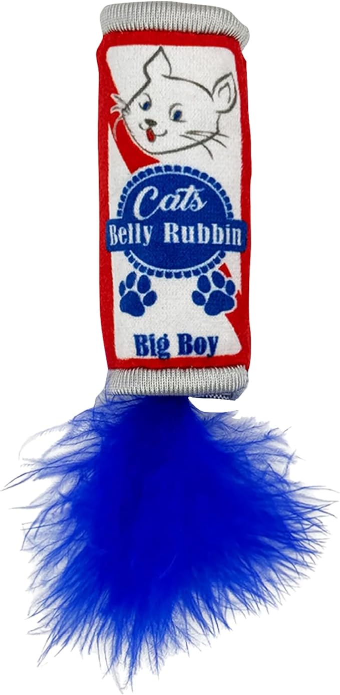 Huxley &amp; Kent Plush Cat Toy - Interactive Catnip Toy for Cats &amp; Kittens - Soft Kitty Toy with Crinkle &amp; Catnip - Fun Indoor Play Toy - Belly Rubbin