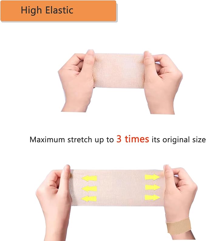 Self Adhesive Wrap 18 Rolls, Non-Woven Self Adherent Vet Wrap, (1IN+2IN+3IN) x 5Yard | Cohesive Bandage Tape for Wrist &amp; Ankle, Elastic Grip Cover (Colorful)