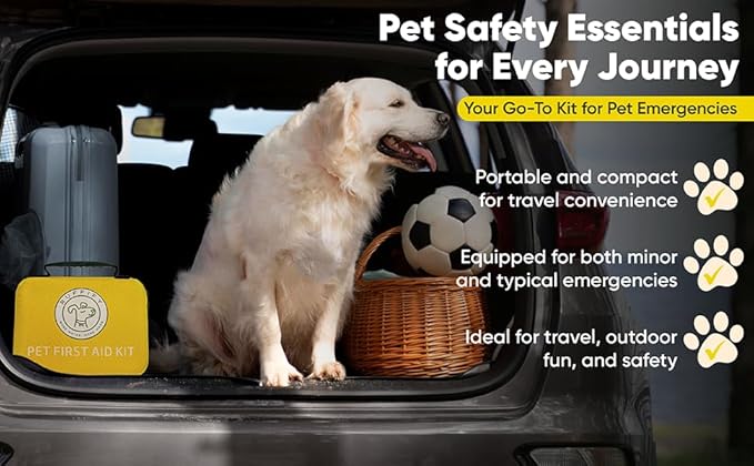 Pet First Aid Kit for Dogs &amp; Cats – 27 Key Items Emergency Kit with Mini Pouch for Boating, Sailing, Home, Office, Travel, Vacations &amp; Outdoor Adventures