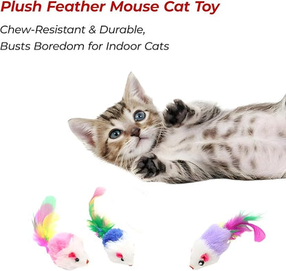 3-Pack Interactive Cat Toys Ball - 2025 New Gen with Smart Obstacle Avoidance &amp; Auto Wake-Up,Includes 4 Speedy Tail 2.0 Ropes,Cat Spiral Spring 12Pcs, Ideal Kitten Toys for Bored Indoor Cats