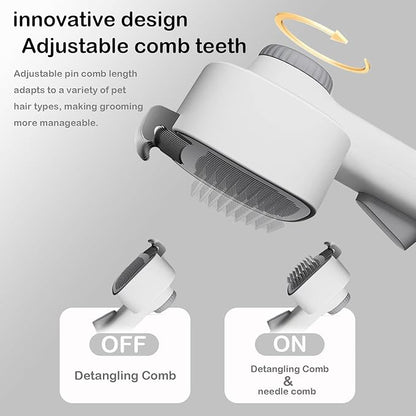 2-in-1 Pet Deshedding Brush Cat Dematting Comb for Indoor Cats and Dogs Comb for Shedding Long &amp; Short Hair Gentle Massage Grooming Tool Easy to Remove Loose Undercoat,Matted Fur &amp; Tangles