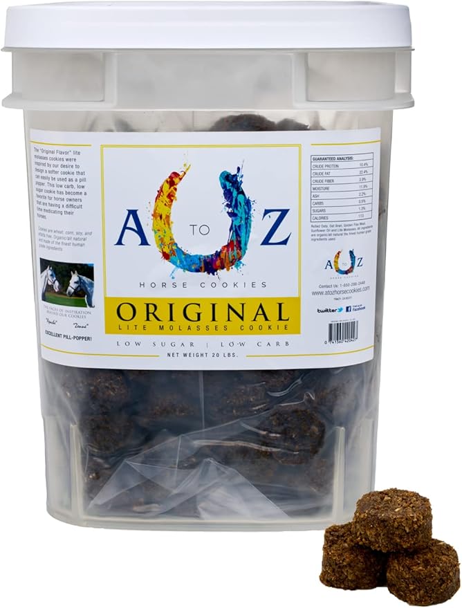 Horse Treats, Original Flavor, A Softer Cookie/Pill Popper Made w/Lite Molasses, Low Carb/Sugar, Wheat, Corn, Soy &amp; Alfalfa Free. All Natural Ingredients, 20 lb