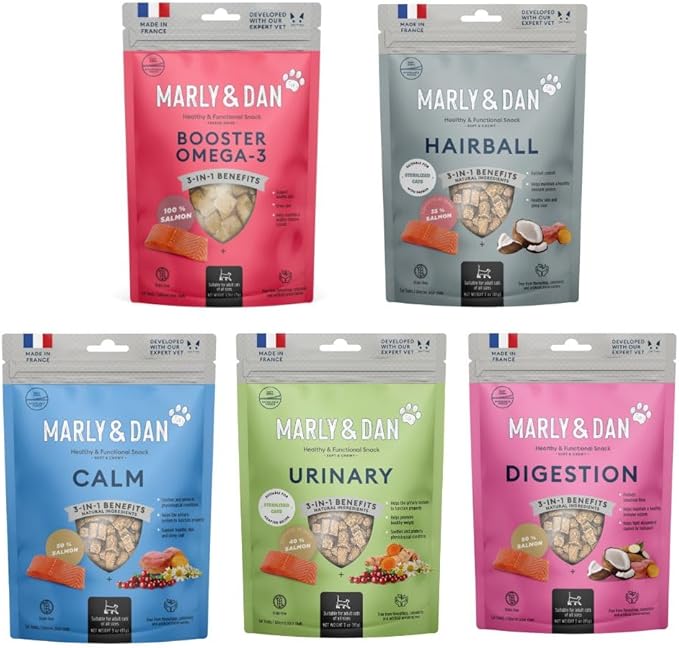 Marly &amp; Dan Healthy &amp; Functional Salmon Treats for Cats, Purrfectly Tasty Calm Recipe
