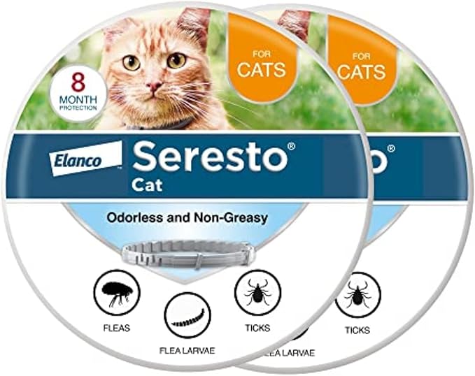 Seresto Cat Vet-Recommended Flea &amp; Tick Treatment &amp; Prevention Collar for Cats, 8 Months Protection | (Pack of 2)