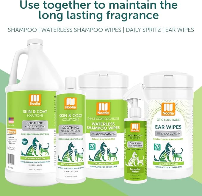 Nootie - Oatmeal Pet Shampoo for Sensitive Skin - Revitalizes Dry Skin &amp; Coat - Natural Ingredients - Gentle Shampoo - Cleans &amp; Conditions
