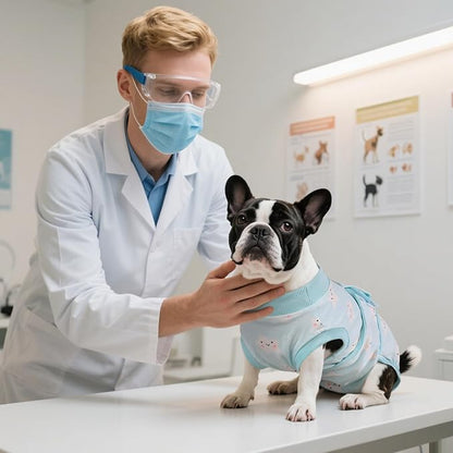 Kuoser Recovery Suit for Dogs Cats After Surgery, Professional Pet Recovery Shirt Dog Abdominal Wounds Bandages, Substitute E-Collar &amp; Cone,Prevent Licking Dog Onesies Pet Surgery Recovery Suit