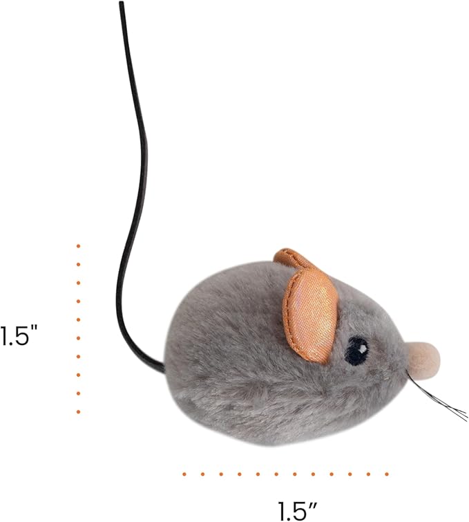 Catstages Squeak Squeak Mouse Cat Toy with Touch-Activated Sound &amp; Catnip, Gray