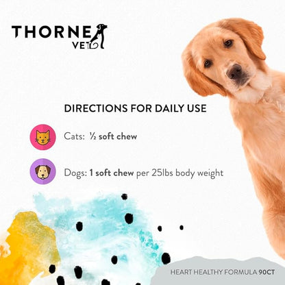 ThorneVET Heart Healthy Formula – Cardiovascular Support for Dogs &amp; Cats, 90 Soft Chews
