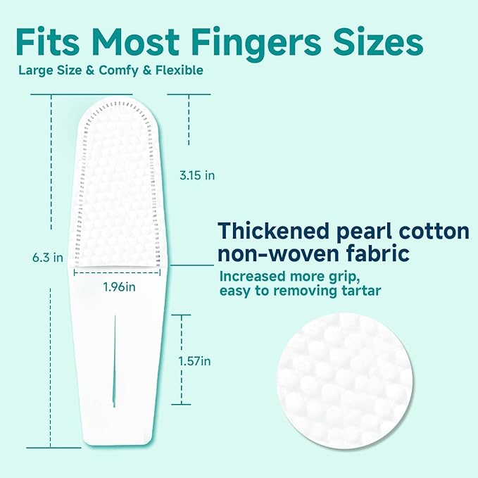 Pet Dental Finger Wipes for Dogs &amp; Cats, Dog Teeth Cleaning Wipes Tooth Brushing Kit by Remove Plaque and Tartar &amp; Freshens Breath Buildup No-Rinse Dog Finger Toothbrush Mint Flavor