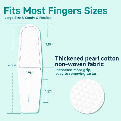 Pet Dental Finger Wipes for Dogs &amp; Cats, Dog Teeth Cleaning Wipes Tooth Brushing Kit by Remove Plaque and Tartar &amp; Freshens Breath Buildup No-Rinse Dog Finger Toothbrush Mint Flavor