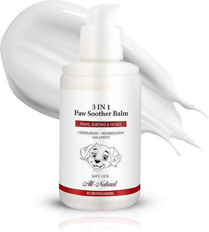 Dog Paw Pad Balm - 3-in-1 Lick Safe Soother &amp; Moisturizer&amp; Lotion for Dog Paws Nose, Elbow, Snout - Natural, Quick-Drying, Non-Sticky - All-Weather Cat Paw Balm Cream- 3.5 Oz/100Gram