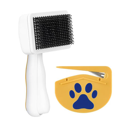 Healing Slicker Brush &amp; Matt Splitter – Gentle Detangling &amp; Shedding Control for Dogs &amp; Cats, 306 Bristles, One-Touch Hair Removal &amp; Safe Dematting Blade for Tangle-Free Grooming