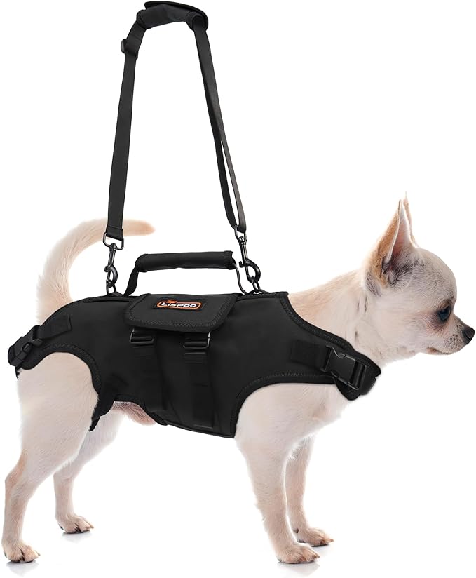 Dog Lift Harness, Full Body Support with Adjustable Control Handle for Small Senior Dogs, Post-Surgery Recovery &amp; Joint Problems (Oxford Cloth, S)