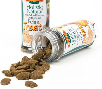Bench &amp; Field Holistic Natural Healthy Kitty Cat Treats | Crunchy Fish-Shaped Bites | Delicious Seafood Flavored Snack, 3-Ounce (Pack of 2 Bottles)