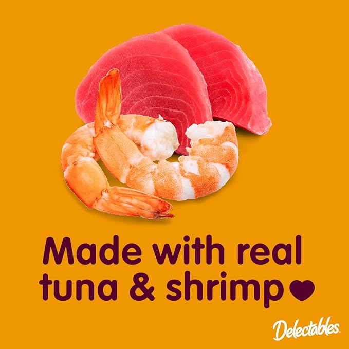 Hartz Delectables Stew Lickable Wet Cat Treats for Adult &amp; Senior Cats, Tuna &amp; Shrimp, 12 Count, 1.4 Ounce (Pack of 12)