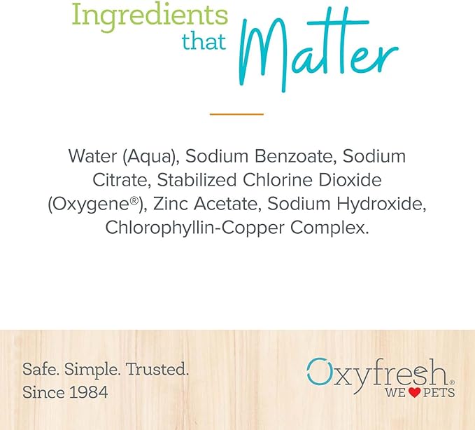 Oxyfresh Premium Pet Dental Care Solution Pet Water Additive: Best Way to Eliminate Bad Dog Breath and Cat Bad Breath - Fights Tartar &amp; Plaque - So Easy, Just Add to Water! Vet Recommended 128 oz.