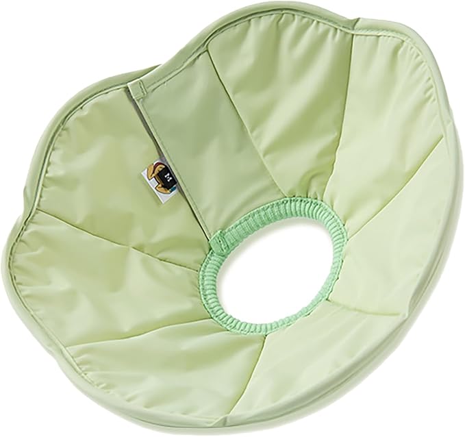 Touchdog Foldable Dog Cone Collar for Cats &amp; Dogs - Adjustable Soft Recovery Collar with Waterproof PU Coating, Lightweight Design, 24.5cm/9.6in Wide Barrier (Green, L)