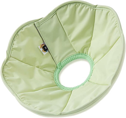 Touchdog Foldable Dog Cone Collar for Cats &amp; Dogs - Adjustable Soft Recovery Collar with Waterproof PU Coating, Lightweight Design, 24.5cm/9.6in Wide Barrier (Green, L)