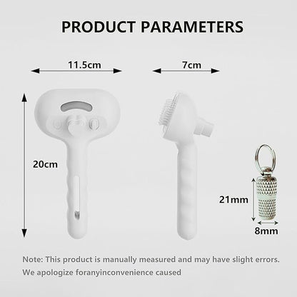 Cat Steam Hair Comb Brush for Shedding with Anti-Lost Pet Pendant, 3 In 1 USB Pet Spray Hair Removal Comb for Cat, Dogs Long Short Haired, White