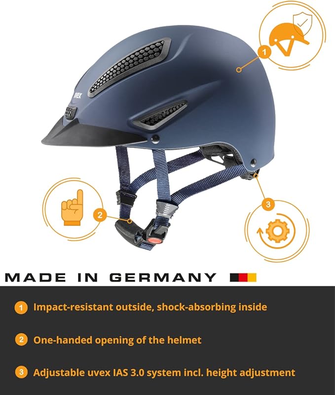uvex perfexxion II Horse Riding Helmet for Women &amp; Men, Anthracite - Adjustable &amp; Excellent Ventilated Helmet