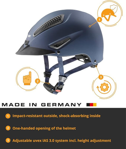 uvex perfexxion II Horse Riding Helmet for Women &amp; Men, Anthracite - Adjustable &amp; Excellent Ventilated Helmet