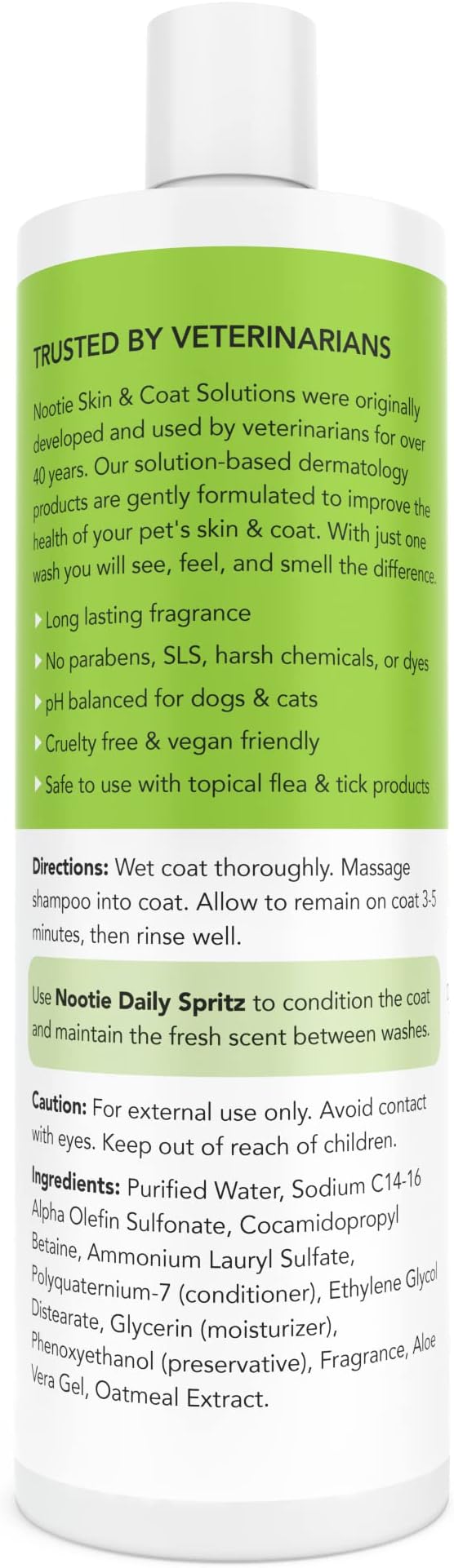 Nootie - Oatmeal Pet Shampoo for Sensitive Skin - Revitalizes Dry Skin &amp; Coat - Natural Ingredients - Gentle Shampoo - Cleans &amp; Conditions