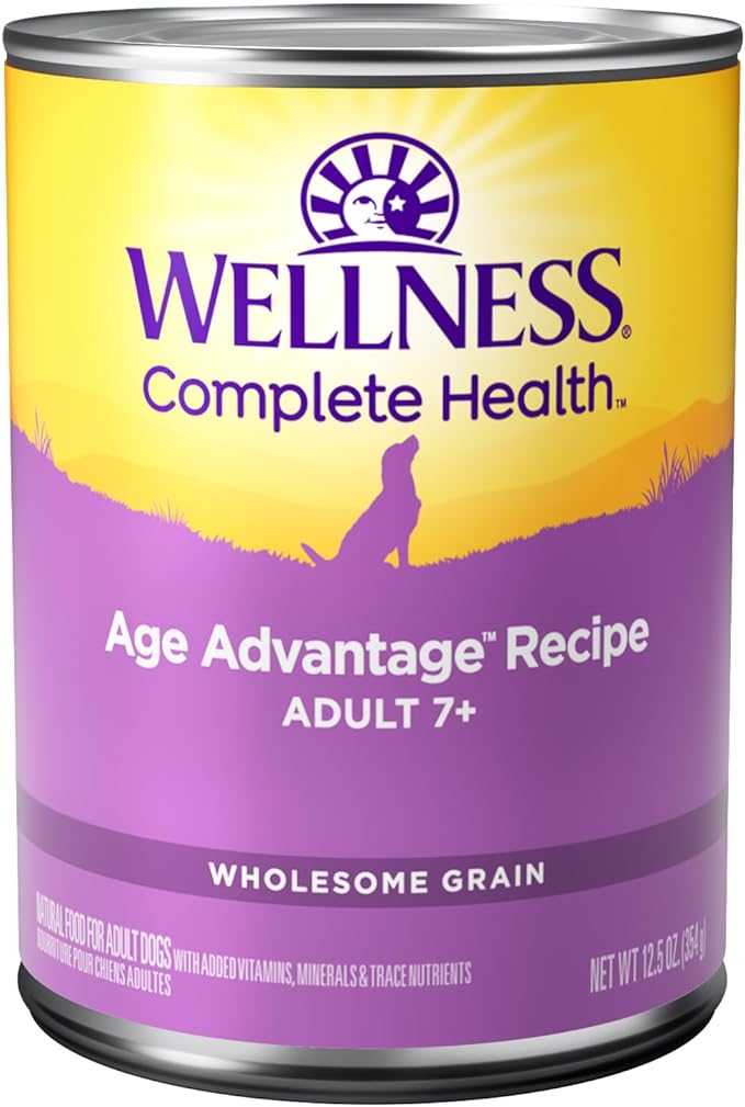 Wellness Complete Health Natural Wet Canned Dog Food, Age Advantage Chicken &amp; Sweet Potato, 12.5-Ounce Can (Pack of 12)