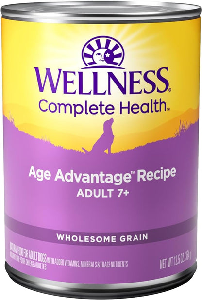 Wellness Complete Health Natural Wet Canned Dog Food, Age Advantage Chicken &amp; Sweet Potato, 12.5-Ounce Can (Pack of 12)