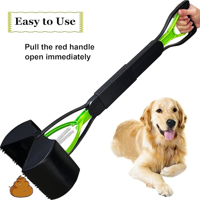 28" Large Pooper Scooper for Dogs, Heavy Duty Poop Scooper for Large Medium &amp; Small Dog, Pet Dog Pooper Scooper for Grass &amp; Gravel Pick Up