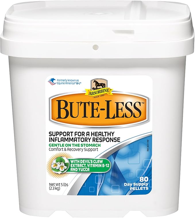 Absorbine Bute-Less Comfort &amp; Recovery Supplement Pellets, Healthy Inflammatory Response, 5 lb / 80 Day Supply