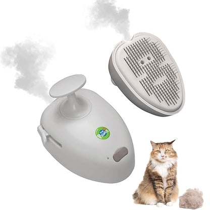 Cat Steam Brush for Shedding, 4 in 1 Rechargeable Steam Brush for Cats and Dogs, Anti-Static, Massage, Cleaning, Shedding &amp; Combing All In One!