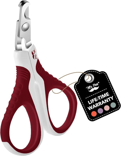 Mr. Pen Cat Nail Trimmer - Wine &amp; White, Cat &amp; Kitten, Small Dog Nail Clipper &amp; Claw Trimmer