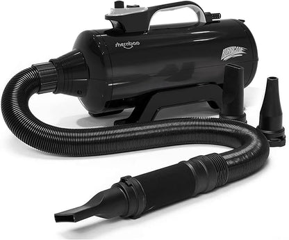 shernbao Dog Dryer High Velocity Professional Dog Pet Grooming Hair Drying Force Dryer Blower 6.0HP (DHD-2400T) (6.0HP, Jet Black)