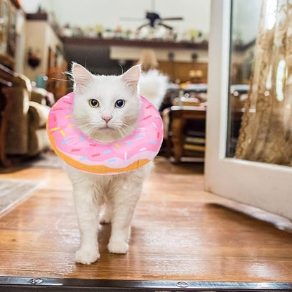 BINGPET Soft Donut Cat &amp; Small Dog Recovery Collar, Adjustable Protective Pet Cone After Surgery