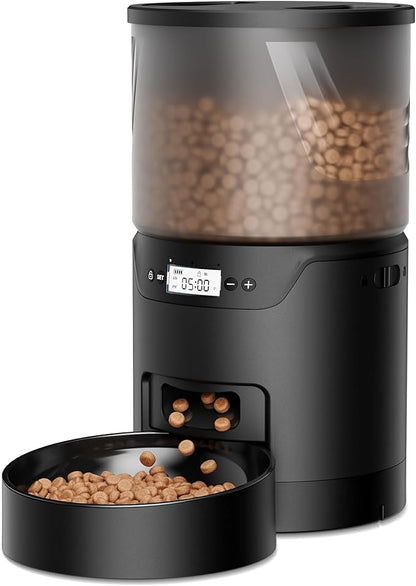 Automatic Cat Feeder: 3L Auto Food Dispenser with Timed Feeding| 6 Meal Programmable&amp; 1-20 Portion Precise Control- Easy to Clean &amp; Setup for Cat Indoor| Desiccant Bag Keep Food Fresh