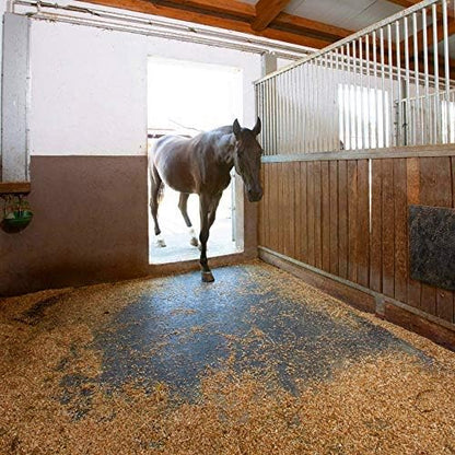 American Floor Mats - Heavy Duty Stall Tiles - Stable/Horse Flooring - Thick, Durable Rubber Solid Black 8&